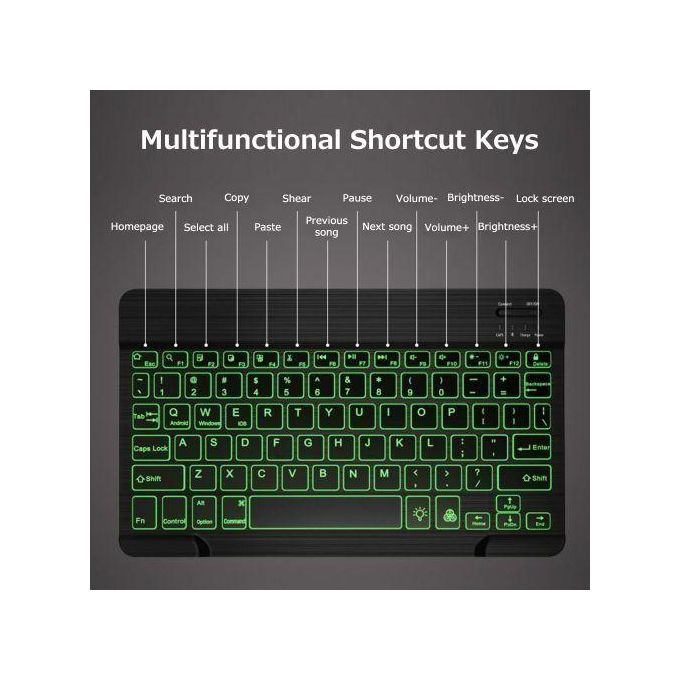 Clavier BT Sans Fil 10" à Lumière Mixte — photo 2