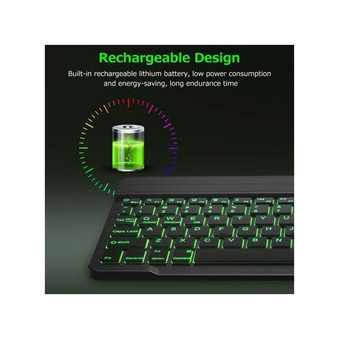 Clavier BT Sans Fil 10" à Lumière Mixte — photo 4