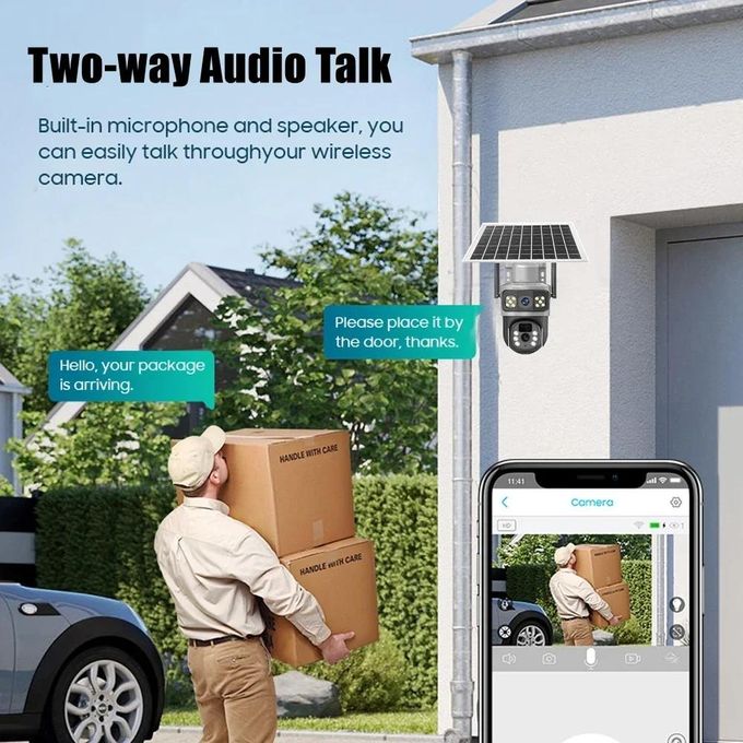 Caméra De Sécurité Wifi 1080P, Vision Nocturne IP PTZ Extérieure, Trois écrans Vidéo surveillance — photo 4