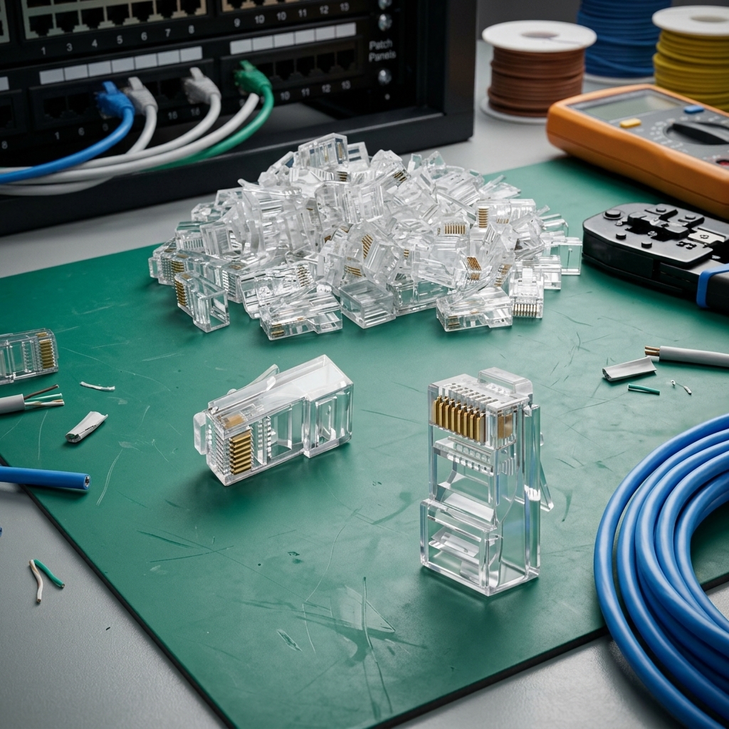 Tête de cristal haute performance 8P RJ45 Plug Amp AMP Network Crystal Head — photo 2