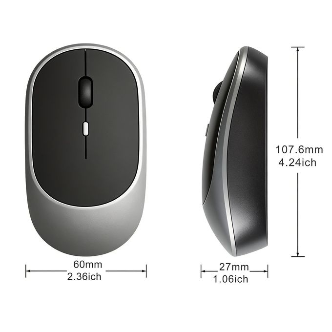 Bluetooth 5.0 & 2.4G souris sans fil mince silencieuse, souris silencieuse rechargeable pour ordinateur portable de bureau — photo 2