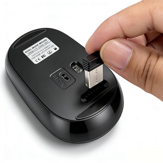 Bluetooth 5.0 & 2.4G souris sans fil mince silencieuse, souris silencieuse rechargeable pour ordinateur portable de bureau — photo 3
