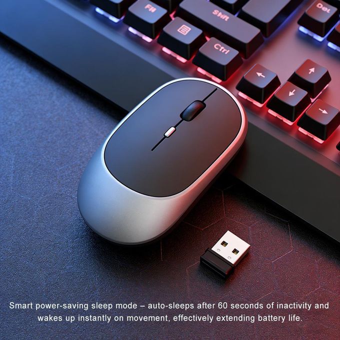 Bluetooth 5.0 & 2.4G souris sans fil mince silencieuse, souris silencieuse rechargeable pour ordinateur portable de bureau — photo 5