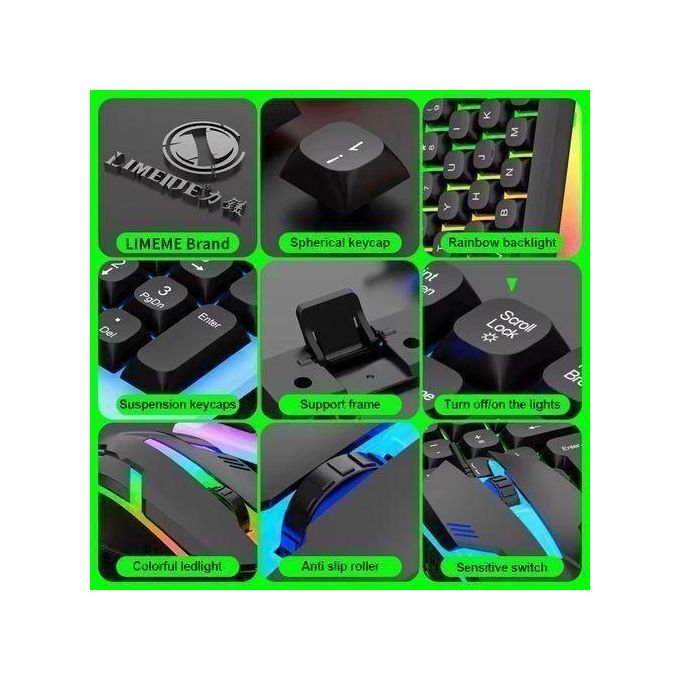 Ensemble Clavier Et Souris Filaire 104 Touches Clavier Gaming Échangeable à Chaud Lumière RGB Pour Mac Windows Ordinateur PC Gamers Portable Bureau — photo 2