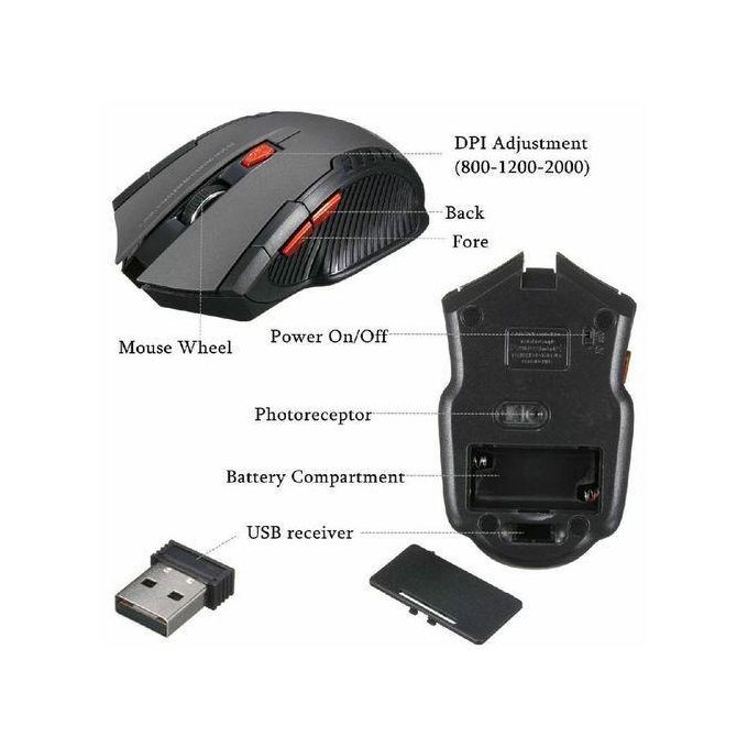 Souris De Jeu Sans Fil 2,4 GHz - Gris — photo 2