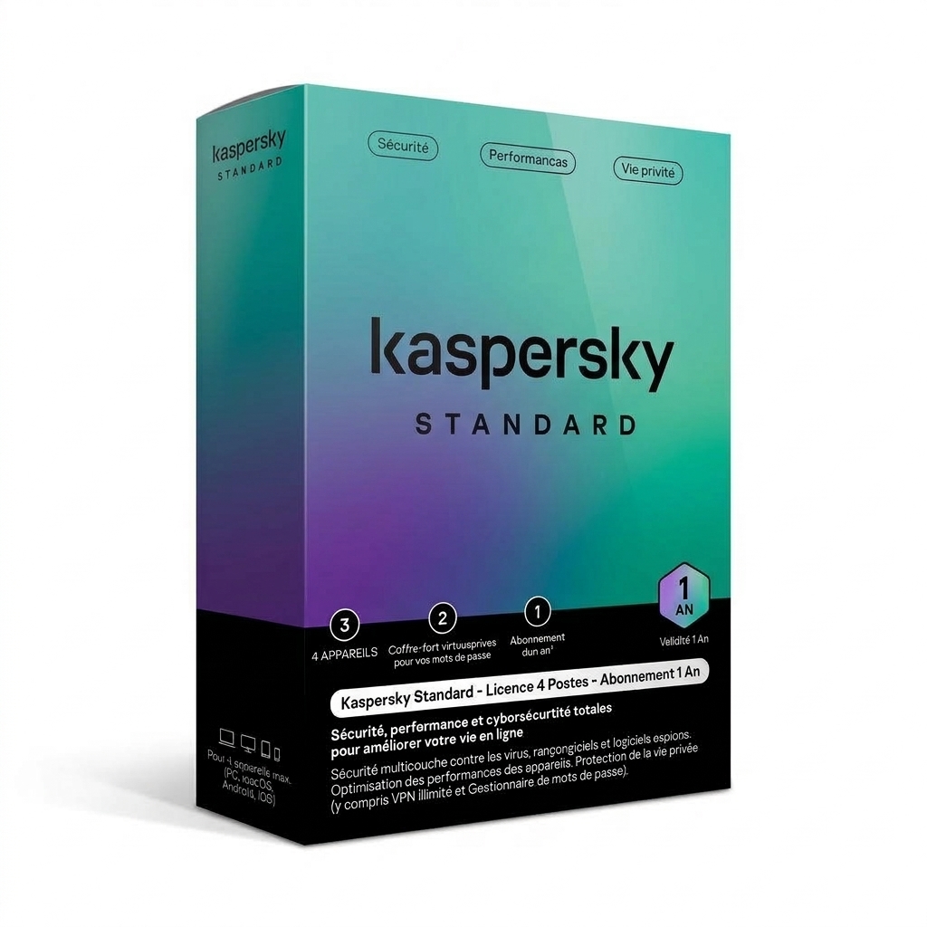 Kaspersky standard 4 poste 1 an
