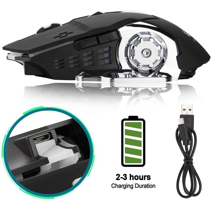 Professional Wireless Gaming Mouse 2.4G, Rechargeable (White), Color-Changing with 6 Buttons, DPI 800/1200/1600, for Gaming Laptop/PC/Desktop — photo 3