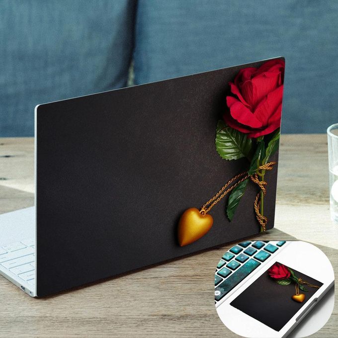 Autocollant pc portable fleur de rose