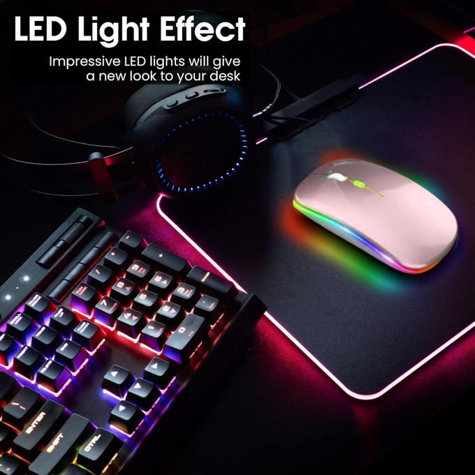 Souris Rechargeable LED Colorée 2.4G - Rose/Or — photo 5
