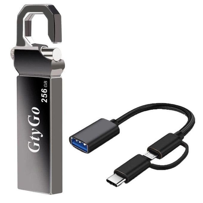 GtyGo Clé USB OTG 256 Go USB3.0 Adaptateur Type C 3 unités dans 1 ensemble