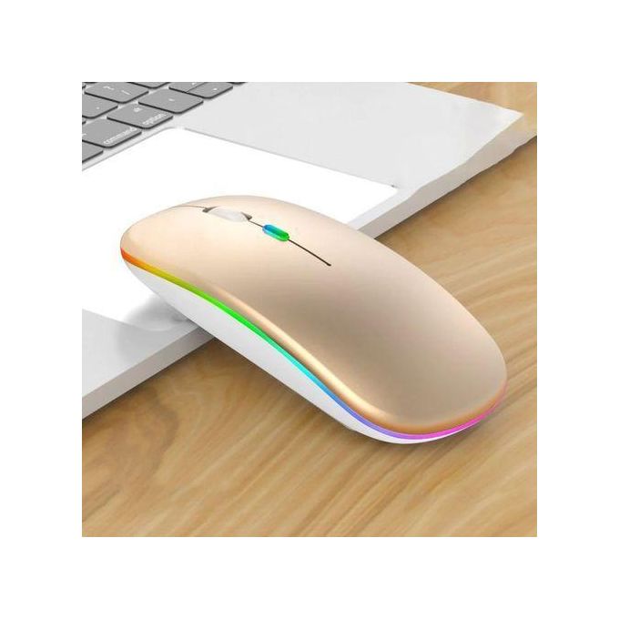 Souris Rechargeable LED Colorée 2.4G - Or — photo 2