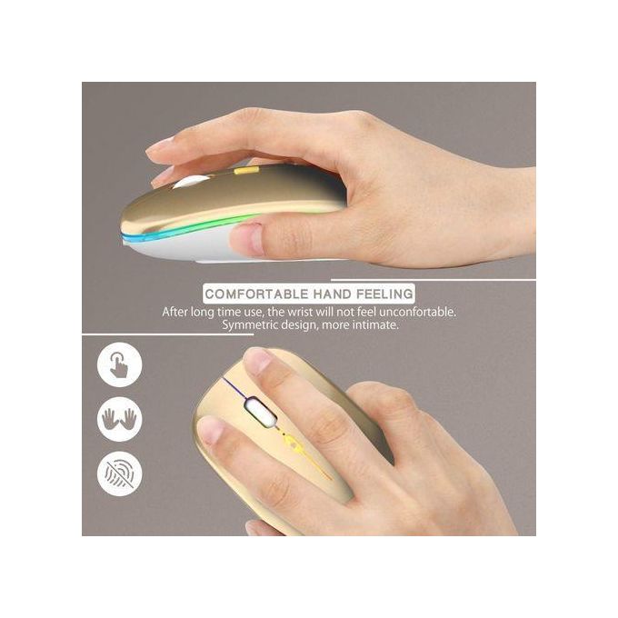 Souris Rechargeable LED Colorée 2.4G - Or — photo 5