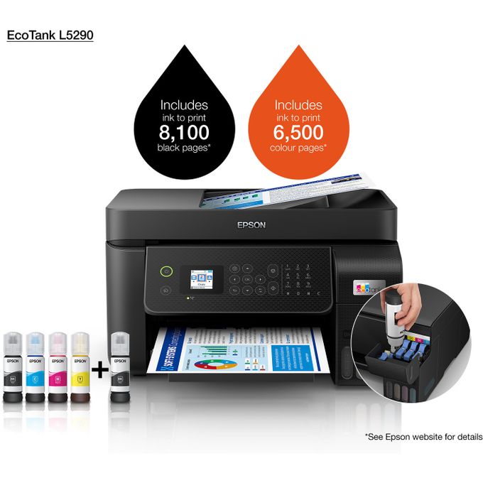 Epson Imprimante à Réservoir Epson L5290 - Impression - Photocopie - Scanner - Wifi - Bac Chargeur